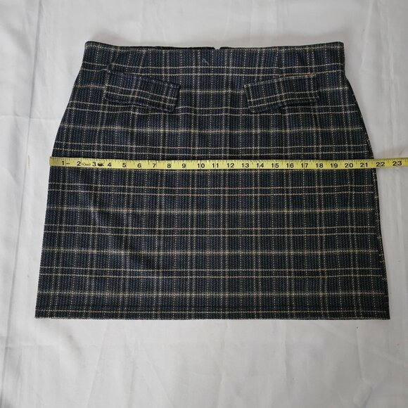 Modcloth Women's Navy Blue Silver Lining Plaid Faux Pocket Mini Skirt XL/TG NWT - Picture 11 of 12